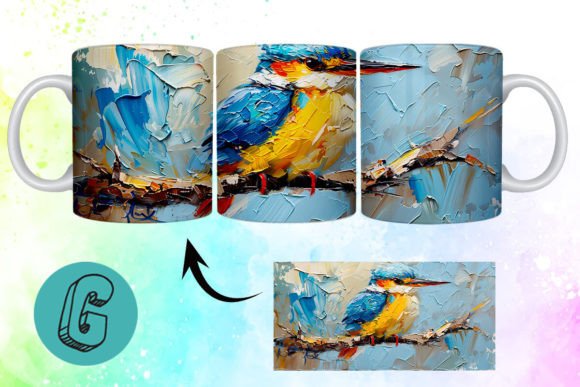 3D Oil Paint Cute Bird Mug Wrap 19: The Ultimate Digital Solution for DIY Artistry