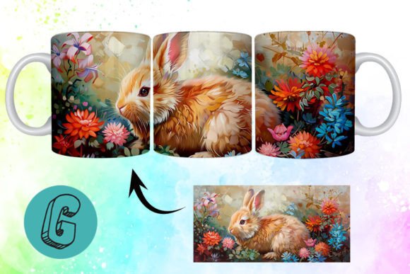 3D Oil Paint Easter Bunny Mug Wrap 03: A Strategic Asset for Creative Branding and DIY Projects