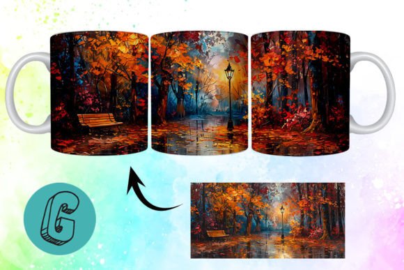 3D Oil Paint Fall Street Mug Wrap 16: Elevating Personalized Gifts and Creative Workflows
