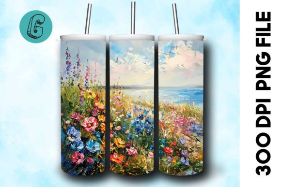 3D Oil Paint Floral Tumbler Wrap 26: Bringing Artistic Depth to Your DIY Projects