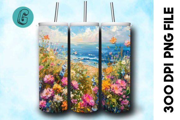 3D Oil Paint Floral Tumbler Wrap 35 for Creative Projects