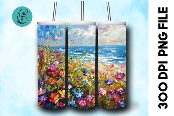 3D Oil Paint Floral Tumbler Wrap 37: Bringing Hand-Painted Elegance to Your DIY Projects