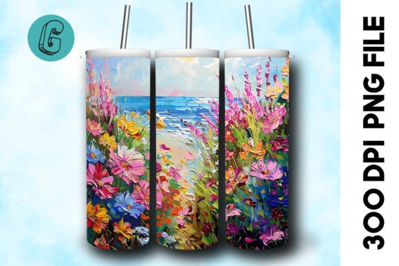 3D Oil Paint Floral Tumbler Wrap 40