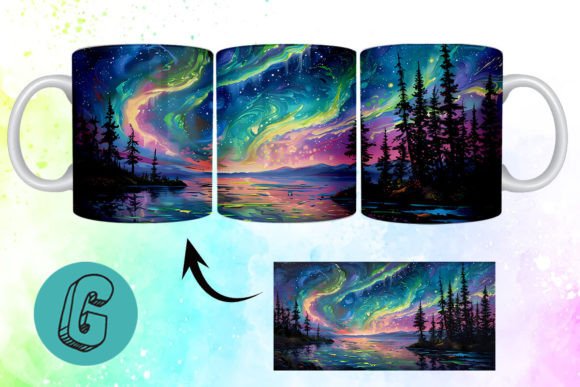 3D Oil Paint Northern Lights Mug Wrap 07: A Strategic Asset for Creative Workflows