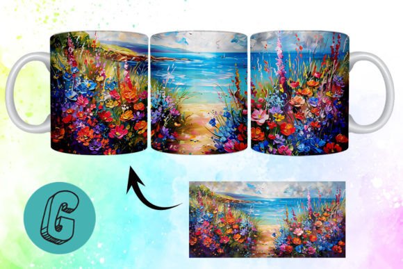 Bringing Art to Your Daily Routine with the 3D Oil Paint Floral Garden Mug Wrap 08