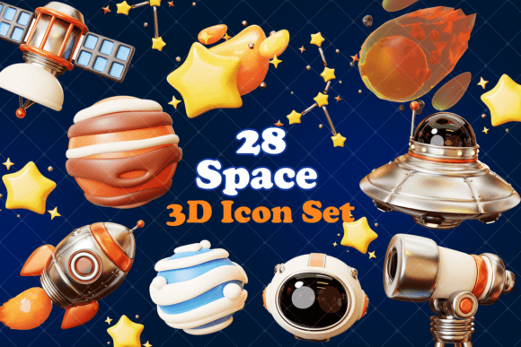 Cute Space 3D Icon Set: A Comprehensive Evaluation for Digital and Print Projects
