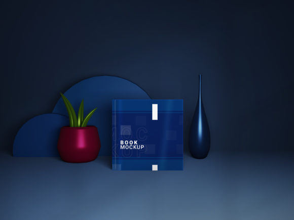 Elevate Your Portfolio with the Square Book Mockup with 3D Rendering