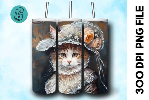 Transform Your Creative Projects with the 3D Oil Paint Elegant Cat Tumbler Wrap 34