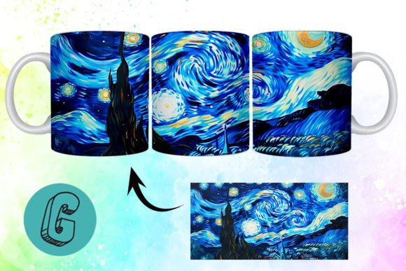 Transforming the 3D Oil Paint Starry Night Mug Wrap 20 into a Creative Asset
