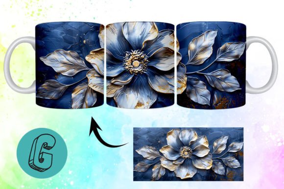Unlocking the Potential of 3D Oil Paint Gold Flower Mug Wrap 01 for Diverse Creative Endeavors
